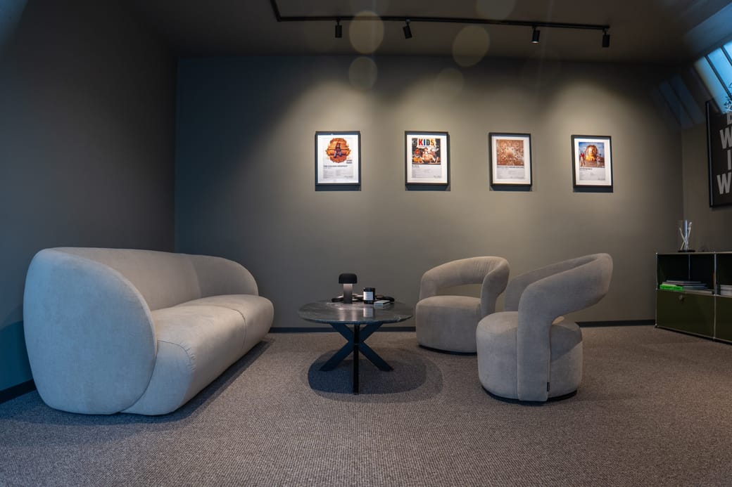 Seating area in the showroom